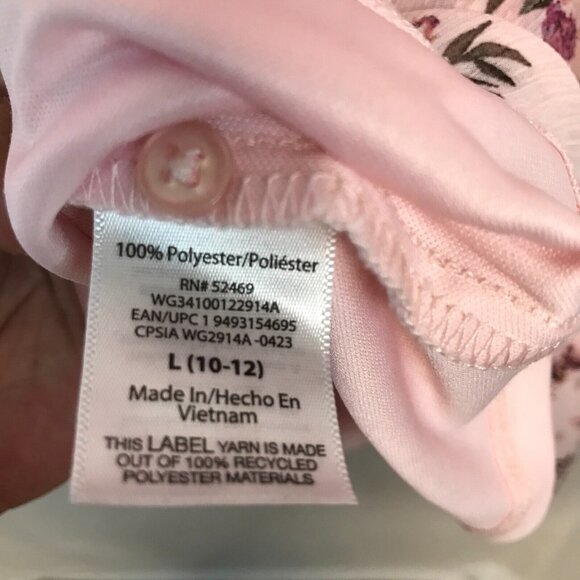 Wonder Nation Girls L (10-12) Pink Dress Floral Print Bell Sleeve Cuffs NWT - Picture 6 of 11